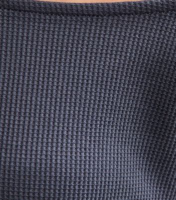 Girls Blue Waffle Off Shoulder Sweatshirt 5 Girls Blue Waffle Off Shoulder Sweatshirt