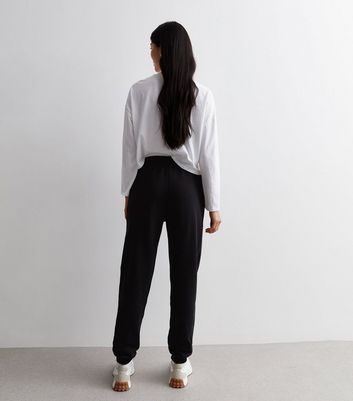 Black Cotton-Blend Cuffed Joggers
