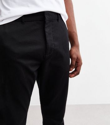 Black Skinny Stretch Cotton Chinos
