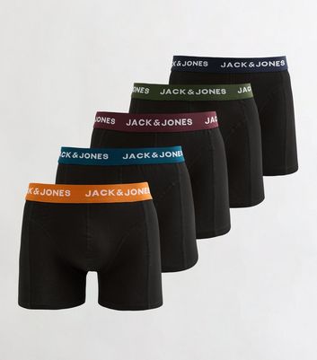 Jack & Jones Black Pack of 5 Boxer Trunks