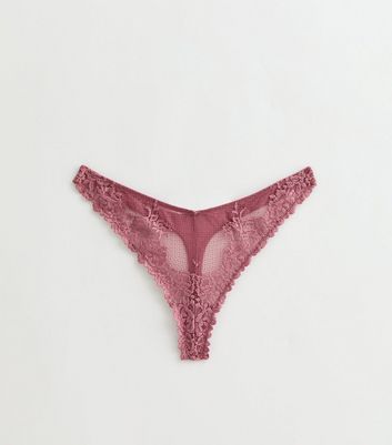 Pink Lace Mesh Thong 5 Pink Lace Mesh Thong