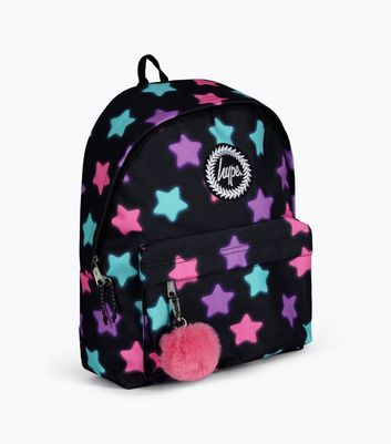 HYPE Black Star Glow Print Backpack 3 HYPE Black Star Glow Print Backpack