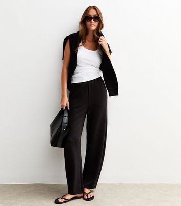 Black Barrel Leg Joggers