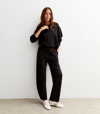 Black Barrel Leg Joggers