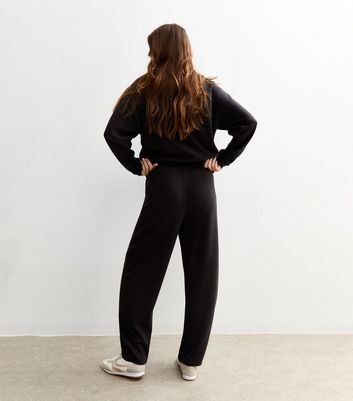 Black Barrel Leg Joggers