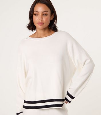 Blue Vanilla White Contrast Trim Top and Trousers Set