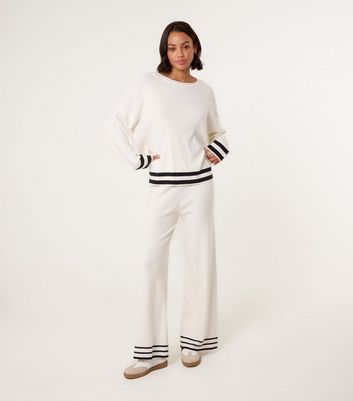 Blue Vanilla White Contrast Trim Top and Trousers Set 3 Blue Vanilla White Contrast Trim Top and Trousers Set