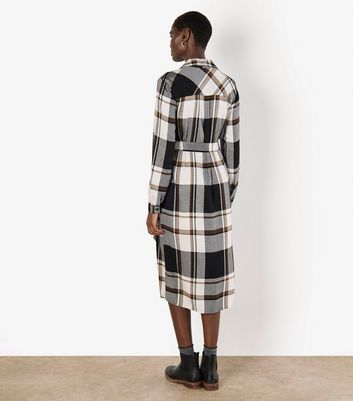 Apricot Black Check Midi Shirt Dress 3 Apricot Black Check Midi Shirt Dress