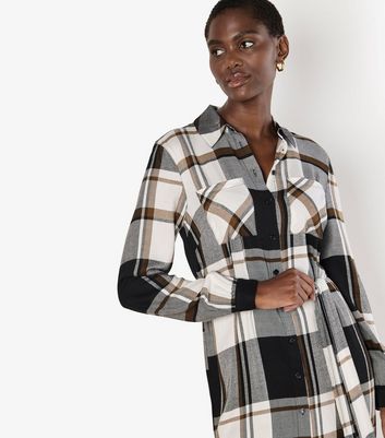 Apricot Black Check Midi Shirt Dress 4 Apricot Black Check Midi Shirt Dress