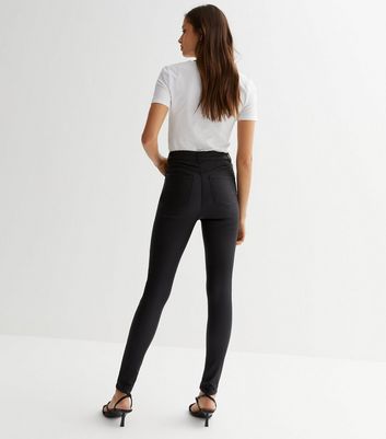 Black Coated Leather-Look Lift & Shape Jenna Skinny Jeans 4 Black Coated Leather-Look Lift & Shape Jenna Skinny Jeans