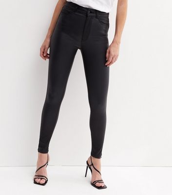 Black Coated Leather-Look Lift & Shape Jenna Skinny Jeans 6 Black Coated Leather-Look Lift & Shape Jenna Skinny Jeans