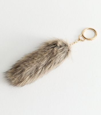 Brown Faux Fur Tail Bag Charm