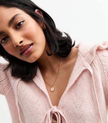 18ct Gold Plated Initial S Flower Necklace