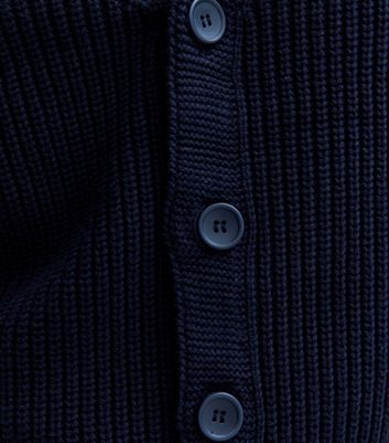 Dark Blue Relaxed Fit Long Sleeve Fisherman Knit Cardigan 5 Dark Blue Relaxed Fit Long Sleeve Fisherman Knit Cardigan