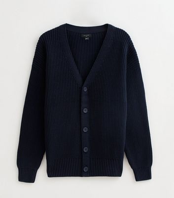Dark Blue Relaxed Fit Long Sleeve Fisherman Knit Cardigan 6 Dark Blue Relaxed Fit Long Sleeve Fisherman Knit Cardigan