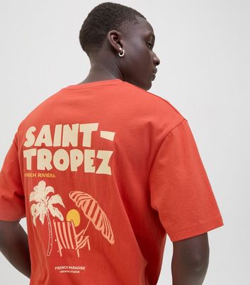 Jack & Jones Red Saint Tropez Print T-Shirt