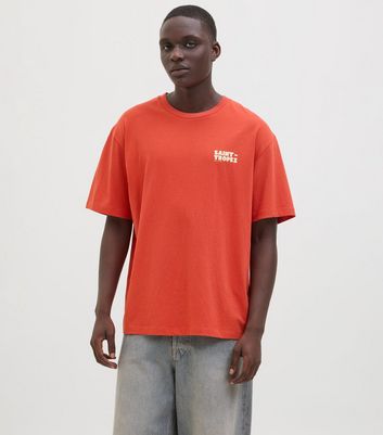 Jack & Jones Red Saint Tropez Print T-Shirt