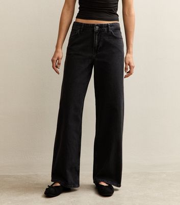 Black Low Rise Wide Leg Jeans 5 Black Low Rise Wide Leg Jeans