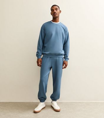 Blue Oversized Cuffed Ankle Joggers
