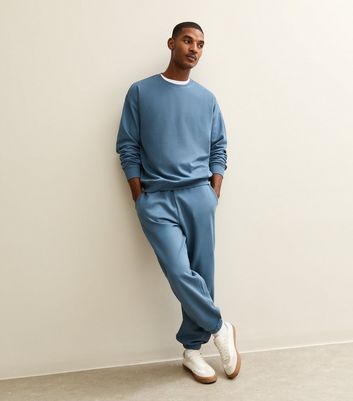 Blue Oversized Cuffed Ankle Joggers