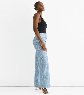 Gini London Blue Printed Belted Trousers
