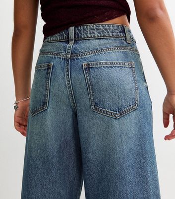 Girls Blue Low Rise Super Wide Leg Jeans 7 Girls Blue Low Rise Super Wide Leg Jeans