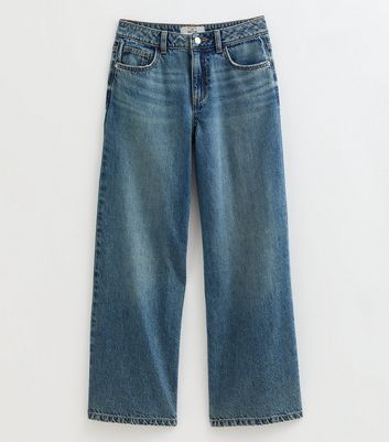 Girls Blue Low Rise Super Wide Leg Jeans 9 Girls Blue Low Rise Super Wide Leg Jeans