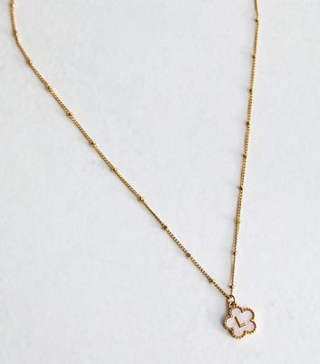 18ct Gold Plated Initial L Flower Necklace 4 18ct Gold Plated Initial L Flower Necklace