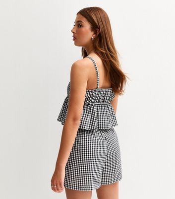 Girls Black Gingham Cami Top 4 Girls Black Gingham Cami Top