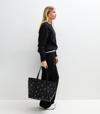 Black Jersey Crew Neck Sweatshirt