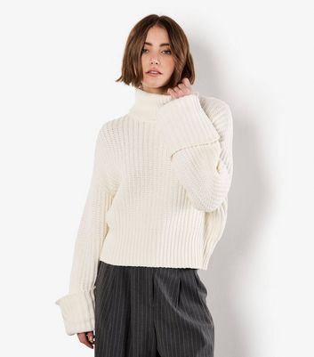 Apricot Cream Chunky High Neck Jumper