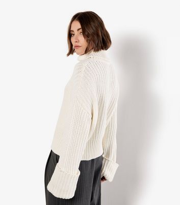 Apricot Cream Chunky High Neck Jumper