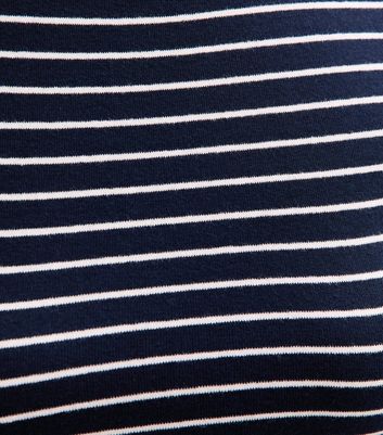 Girls Dark Blue Stripe Cap Sleeve Baby Tee T-Shirt