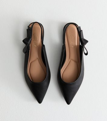 Black Bow Strap Slingback Pumps 3 Black Bow Strap Slingback Pumps