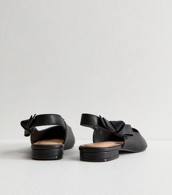 Black Bow Strap Slingback Pumps 4 Black Bow Strap Slingback Pumps