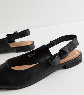 Black Bow Strap Slingback Pumps 5 Black Bow Strap Slingback Pumps