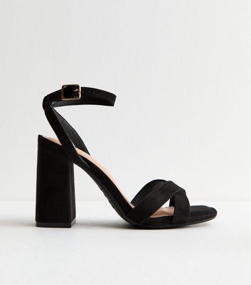 Black Faux Suede Sandals