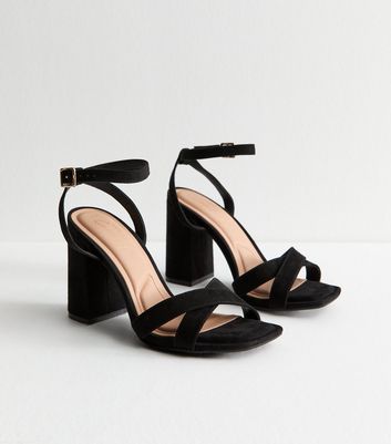 Black Faux Suede Sandals 4 Black Faux Suede Sandals