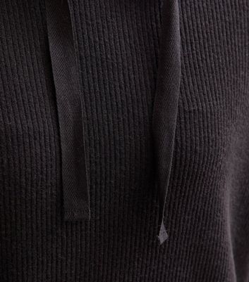 Black Brushed Rib Tapered Trousers