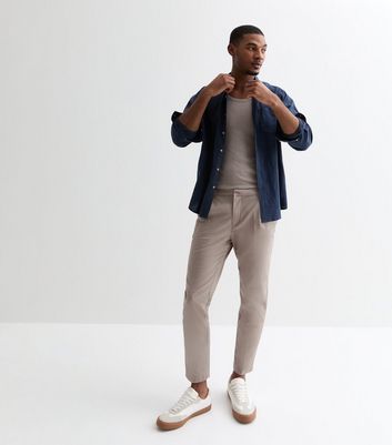 Light Brown Linen Blend Trousers