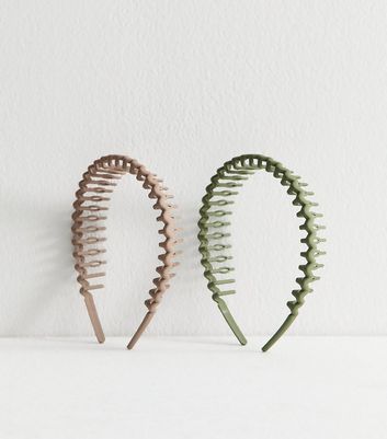 2 Pack of Multicoloured Toothcomb Headbands