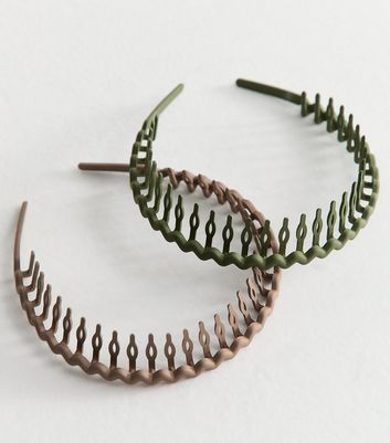 2 Pack of Multicoloured Toothcomb Headbands