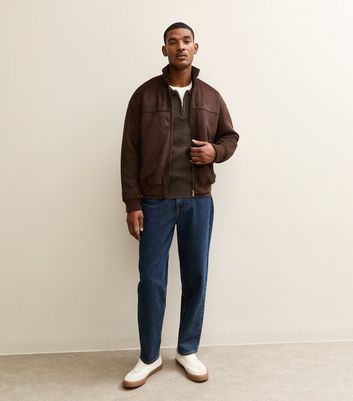 Dark Brown Regular Fit Long Sleeve Brushed Quarter Zip Polo Knit Jumper 5 Dark Brown Regular Fit Long Sleeve Brushed Quarter Zip Polo Knit Jumper