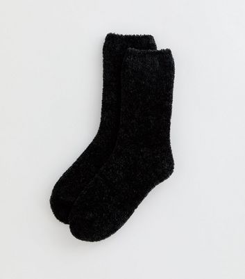Black Chenille Ankle Socks