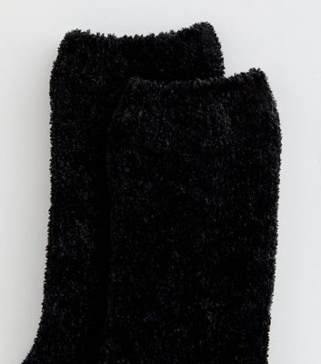 Black Chenille Ankle Socks