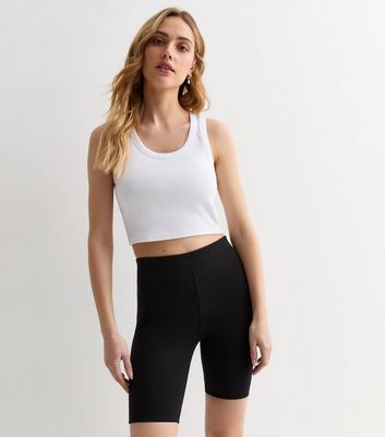 Black Cotton Blend Wide Waistband Cycling Shorts 3 Black Cotton Blend Wide Waistband Cycling Shorts