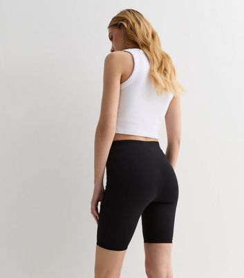 Black Cotton Blend Wide Waistband Cycling Shorts 4 Black Cotton Blend Wide Waistband Cycling Shorts