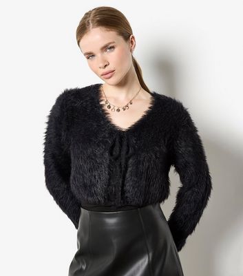 Apricot Black Super Fluffy Bolero