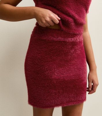 Girls Dark Burgundy Fluffy Mini Skirt 3 Girls Dark Burgundy Fluffy Mini Skirt