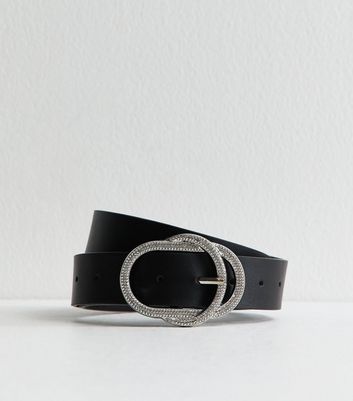 Black Diamante Buckle Belt